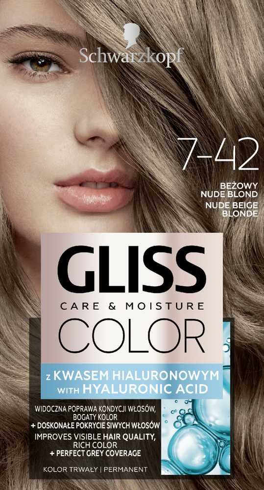 Schwarzkopf Permanentiniai plaukų dažai Gliss Color Care Moisture rusvai gelsvas Nude