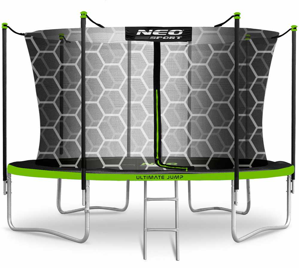 14 pėdų / 435 cm sodo batutas su vidiniu tinklu ir Neo-Sport kopėčiomis