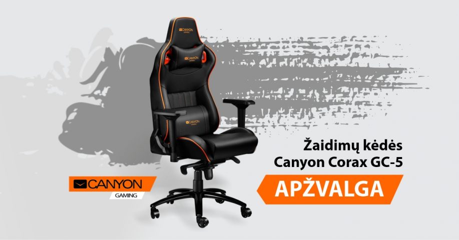 Žaidimų kėdės Canyon Corax GC-5 apžv
