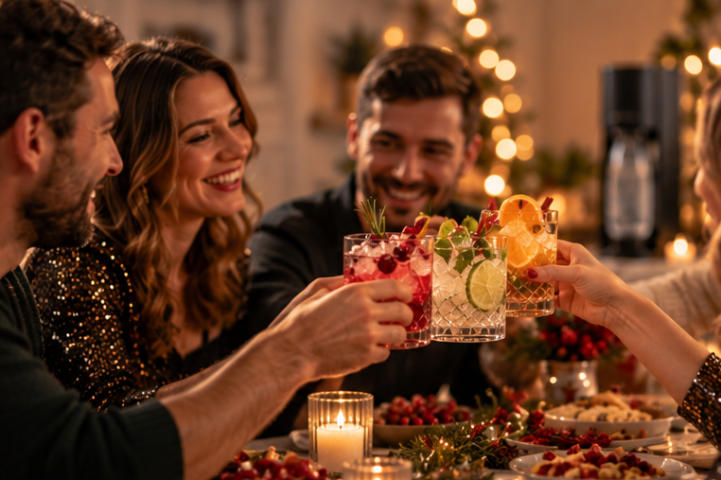 Sodastream pagaminti kokteiliai ir šventinis stalas
