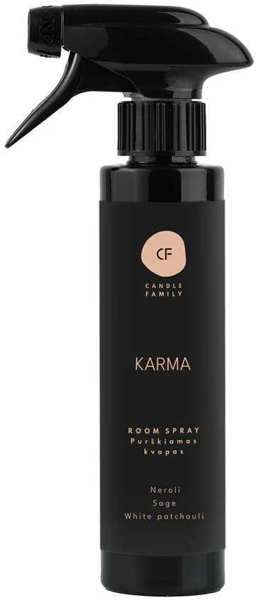 Purškiamas namų kvapas „Candle Family Karma“ . Juodos spalvos pakuotė.