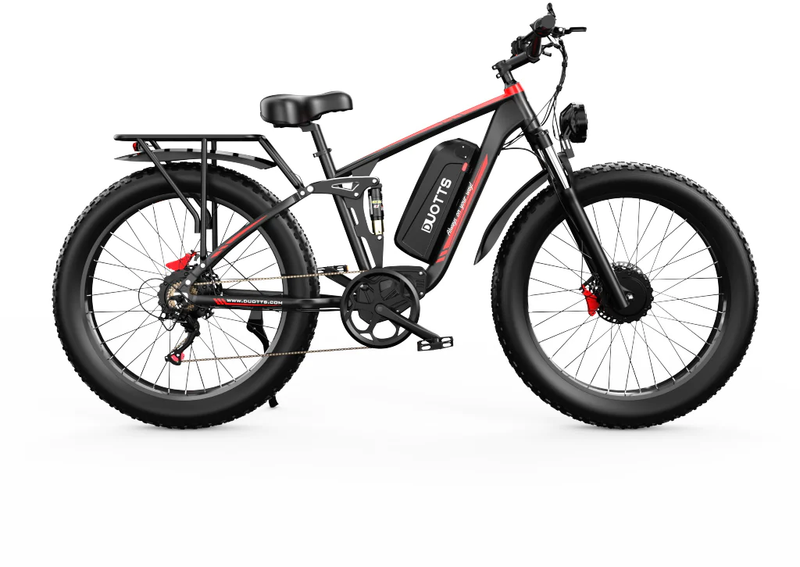 Juodas Duotts S26 26" 1500W – galingiausias elektrinis dviratis