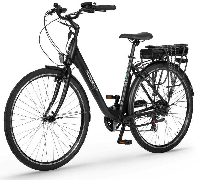Juodas Ecobike Basic 28" – e-dviratis kasdieniam važinėjimui