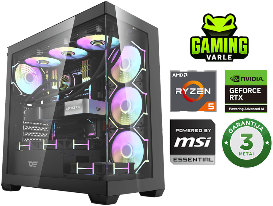Kompiuteris Varlė Gaming Ryzen 7 7800X3D + RTX 5070 Ti – pajėgumas, kuris atsiskleidžia kiekviename kadre