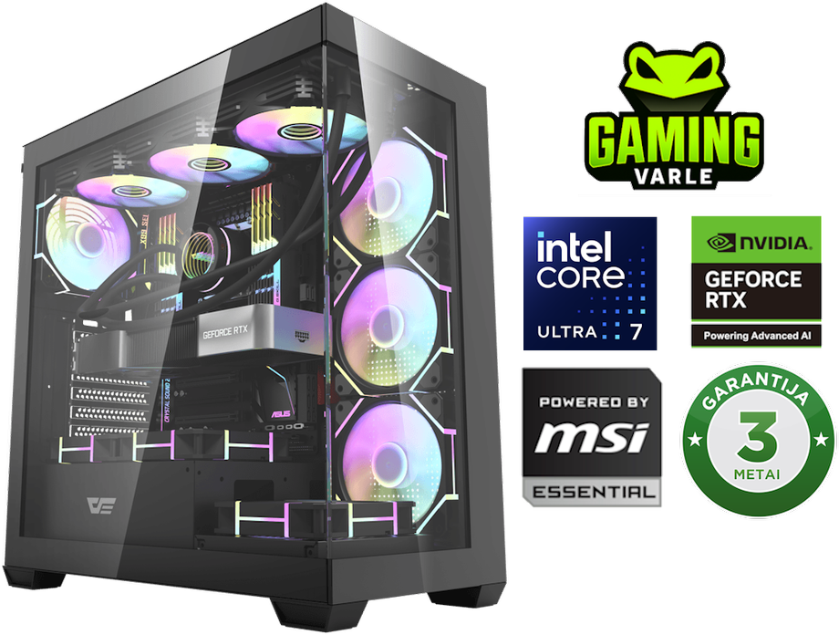 Kompiuteris žaidimams Varlė Gaming Core Ultra 7 + RTX 5070 – kai ribos neegzistuoja