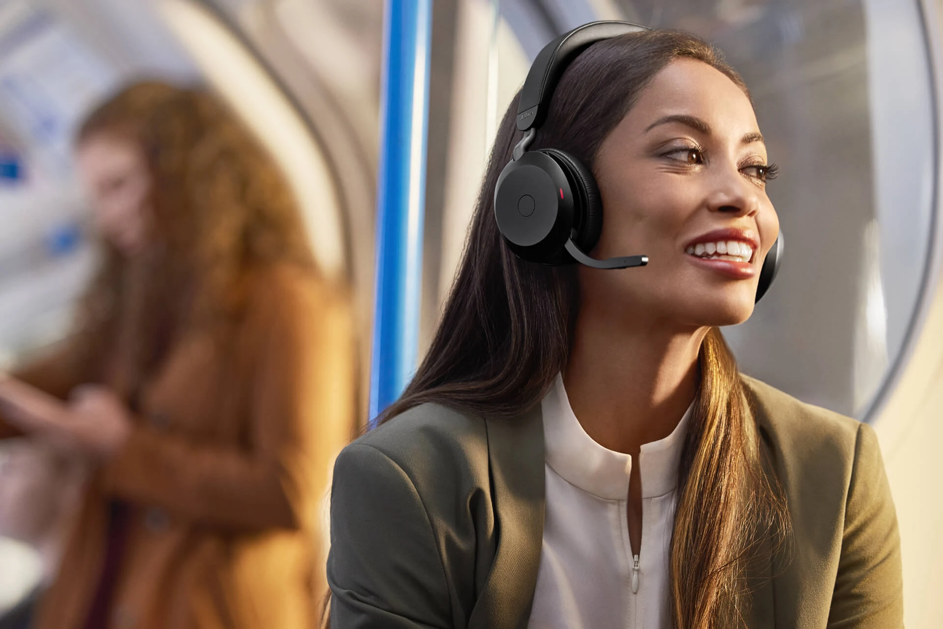 Beilaidės ausinės Jabra Evolve2 75, USB-A, Bluetooth, MS-Teams | spalva: juoda aprašymas - Prekės nuotrauka
