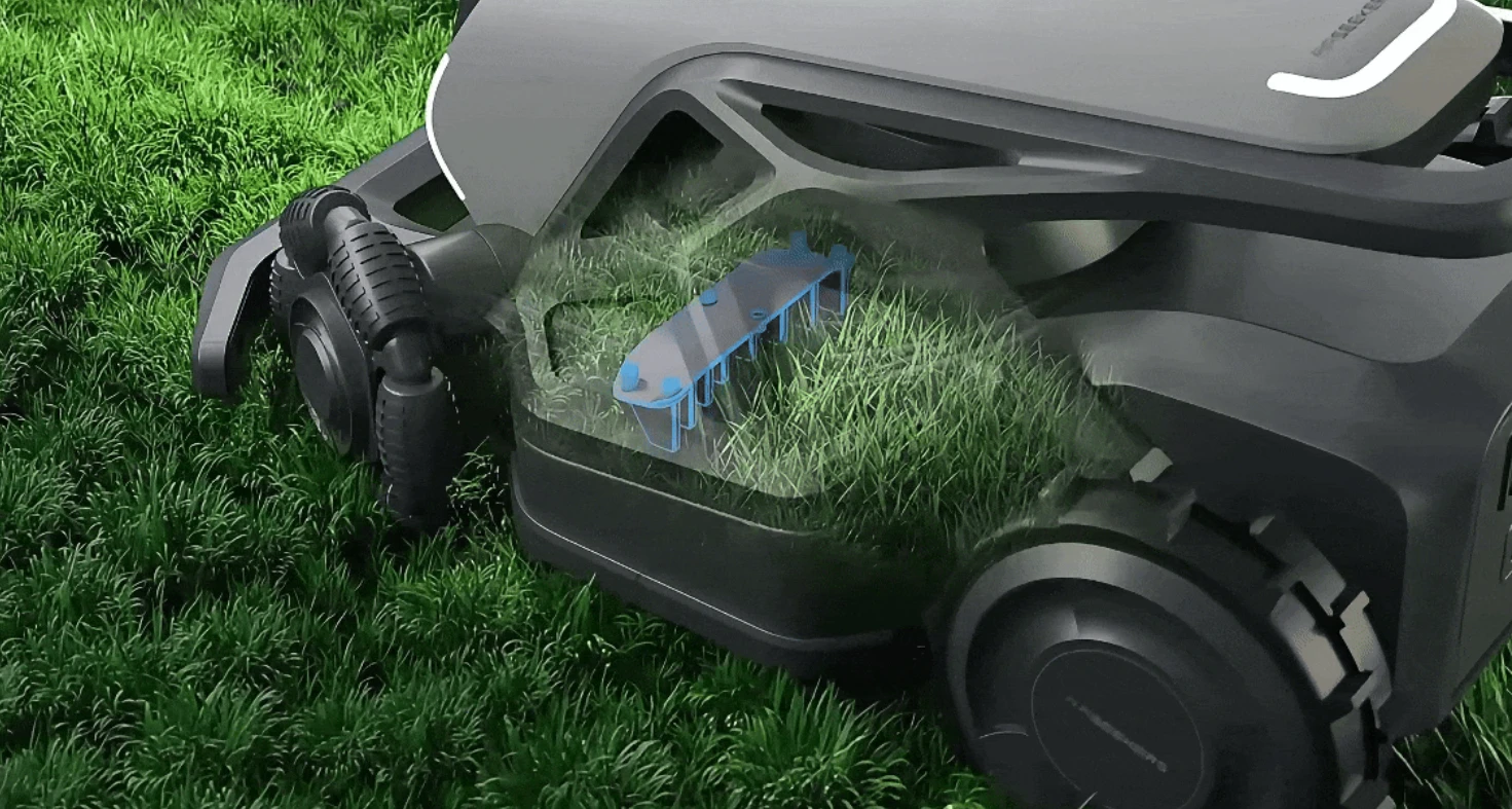 Airseekers belaidis vejos robotas su mulčiavimo funkcija Tron SE 1500m2, 300° AI Vision + NRTK aprašymas - Prekės nuotrauka