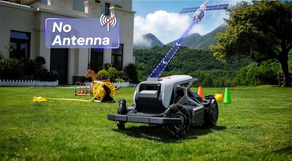 Airseekers belaidis vejos robotas su mulčiavimo funkcija Tron SE 1500m2, 300° AI Vision + NRTK aprašymas - Prekės nuotrauka