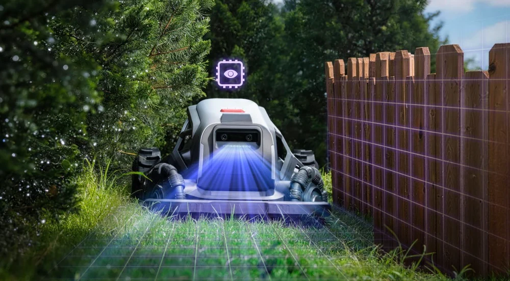 Airseekers belaidis vejos robotas su mulčiavimo funkcija Tron SE 1500m2, 300° AI Vision + NRTK aprašymas - Prekės nuotrauka