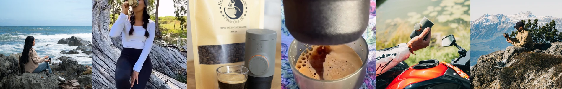 Wacaco Minipresso GR2 nešiojamas espresso aparatas maltai kavai, alyvuogių spalvos aprašymas - Prekės nuotrauka