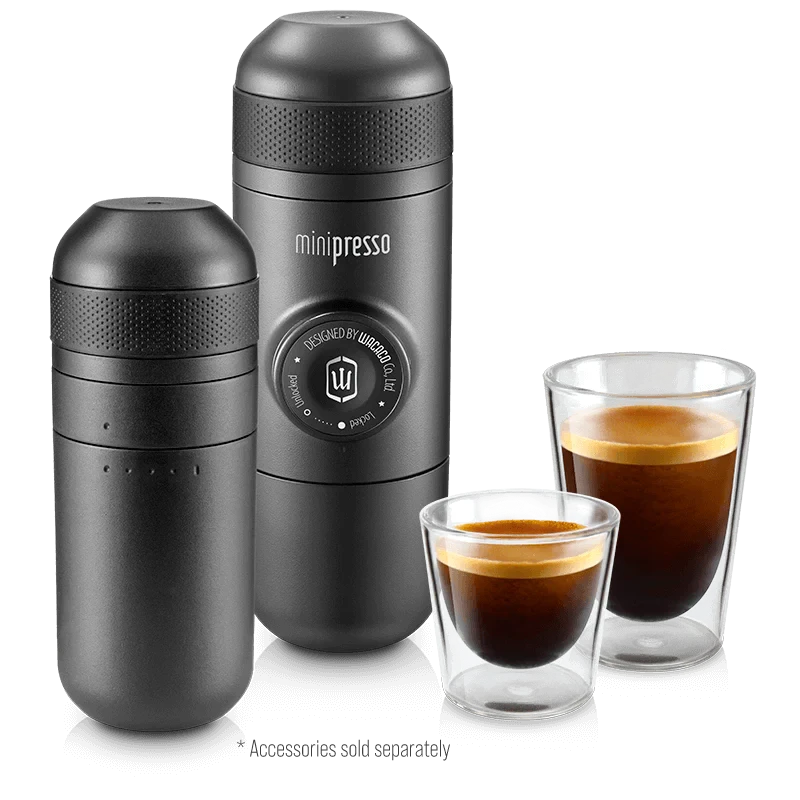 Wacaco Minipresso GR nešiojamas espresso aparatas, juodos spalvos aprašymas - Prekės nuotrauka