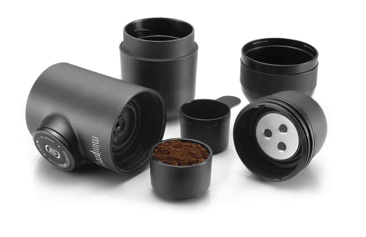 Wacaco Minipresso GR nešiojamas espresso aparatas, juodos spalvos aprašymas - Prekės nuotrauka