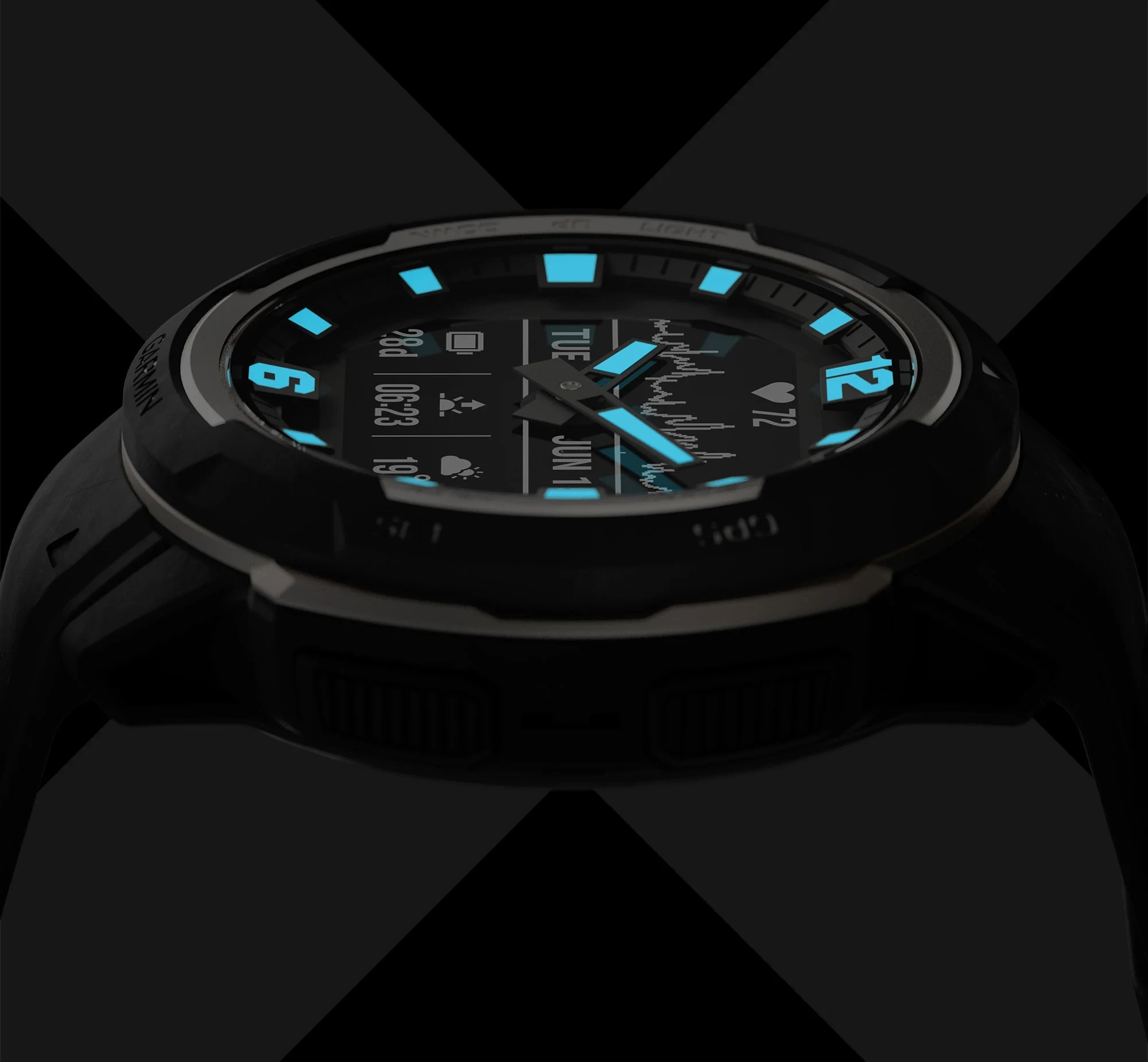 Išmanusis laikrodis Garmin Instinct® Crossover - Standard Edition, Juodos spalvos aprašymas - Prekės nuotrauka