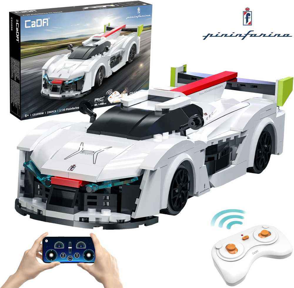 Konstruktorius CaDA Pininfarina H2 Speed C51090W, su RC pultu, 1:20 mastelis (296 dalys) aprašymas - Prekės nuotrauka