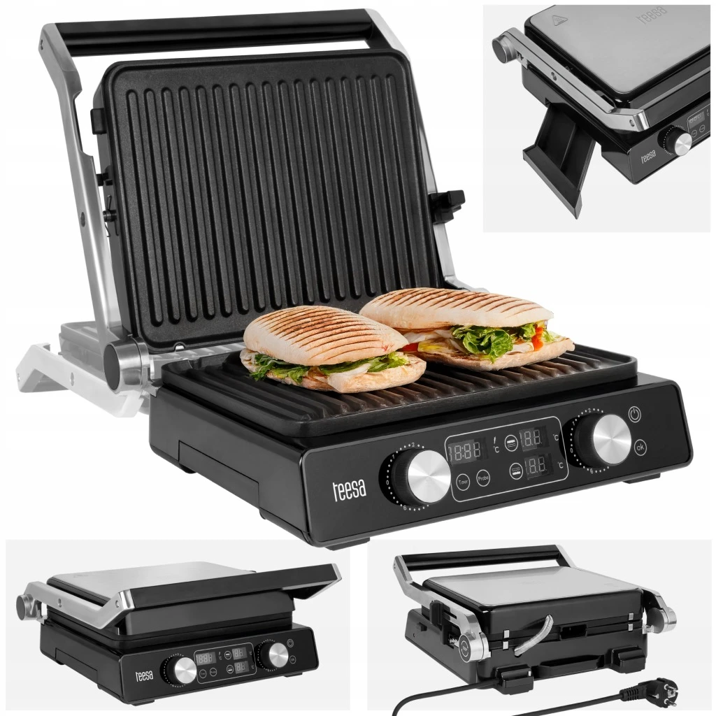 Elektrinis grilis Teesa Panini Grill, 2000 W, 3 kepimo režimai aprašymas - Prekės nuotrauka