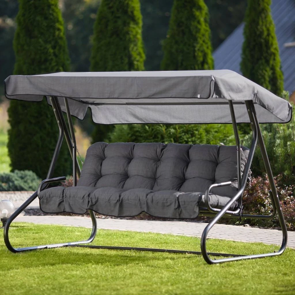 Patio Parma / Milano sodo sūpynių pagalvėlių komplektas su stogeliu, 170 cm, pilkos spalvos aprašymas - Prekės nuotrauka