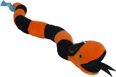 Dubi Pliušinis žaislas - juoda ir oranžinė gyvatė, 45 cm aprašymas - Prekės nuotrauka