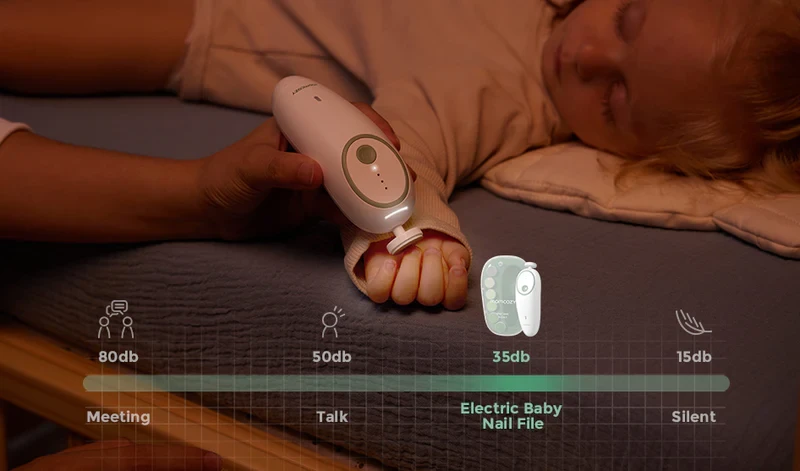 Elektrinė kūdikių ir vaikų nagų dildė Momcozy Baby Nail File aprašymas - Prekės nuotrauka