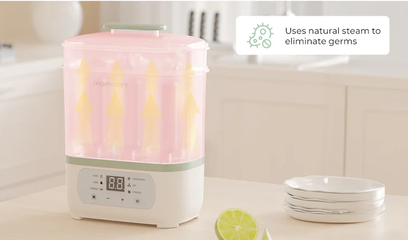 Elektrinis garų buteliukų sterilizatorius kūdikiams Momcozy 8-in-1 aprašymas - Prekės nuotrauka