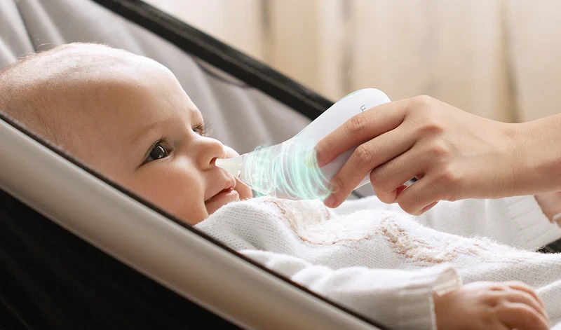 MOMCOZY KŪDIKIŲ NOSIES ASPIRATORIUS SU ILGAI LAIKANČIA BATERIJA aprašymas - Prekės nuotrauka