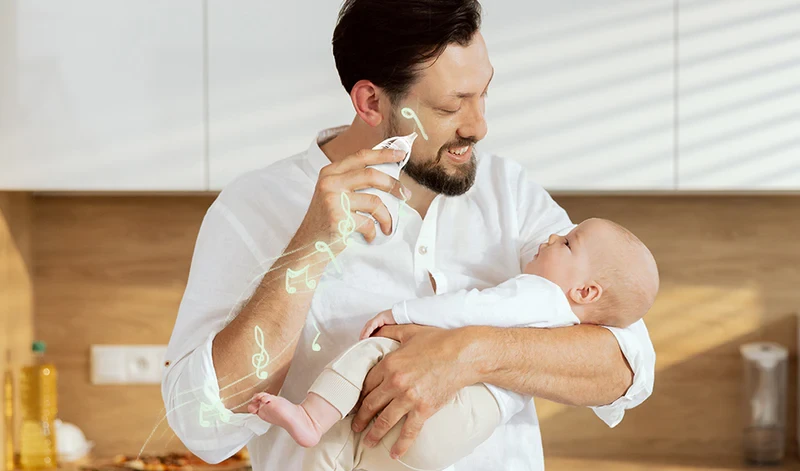 MOMCOZY KŪDIKIŲ NOSIES ASPIRATORIUS SU ILGAI LAIKANČIA BATERIJA aprašymas - Prekės nuotrauka