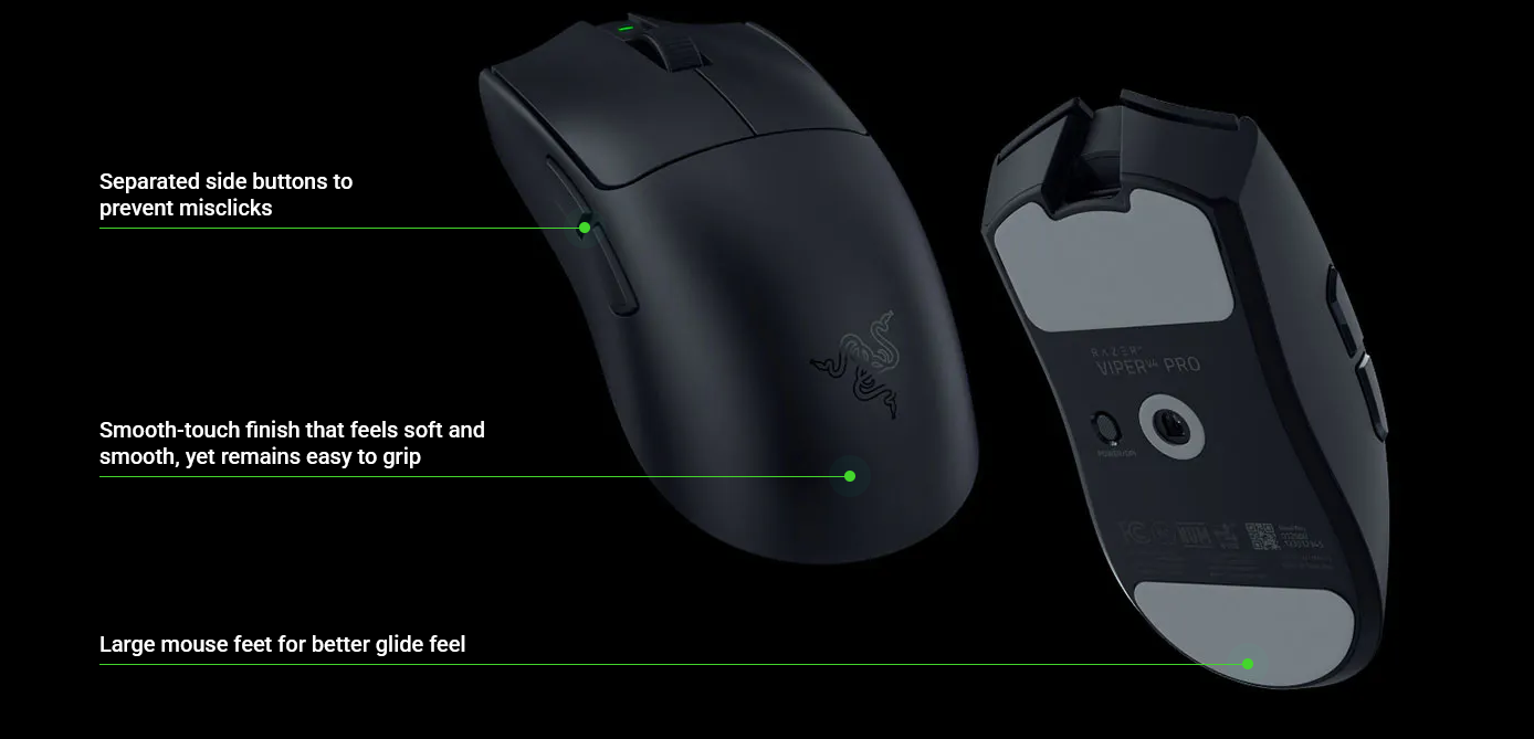 Pelė žaidimams Razer Viper V4 Pro, baltos spalvos aprašymas - Prekės nuotrauka