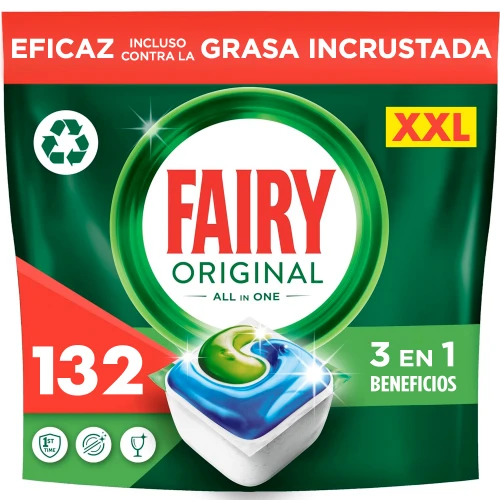 Indaplovių kapsulės Fairy Original All in One Lemon, 132 vnt., citrinų kvapo aprašymas - Prekės nuotrauka