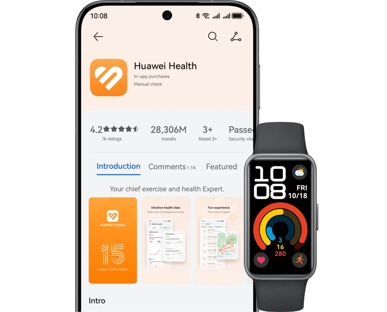 HUAWEI Band 10 Black aprašymas - Prekės nuotrauka