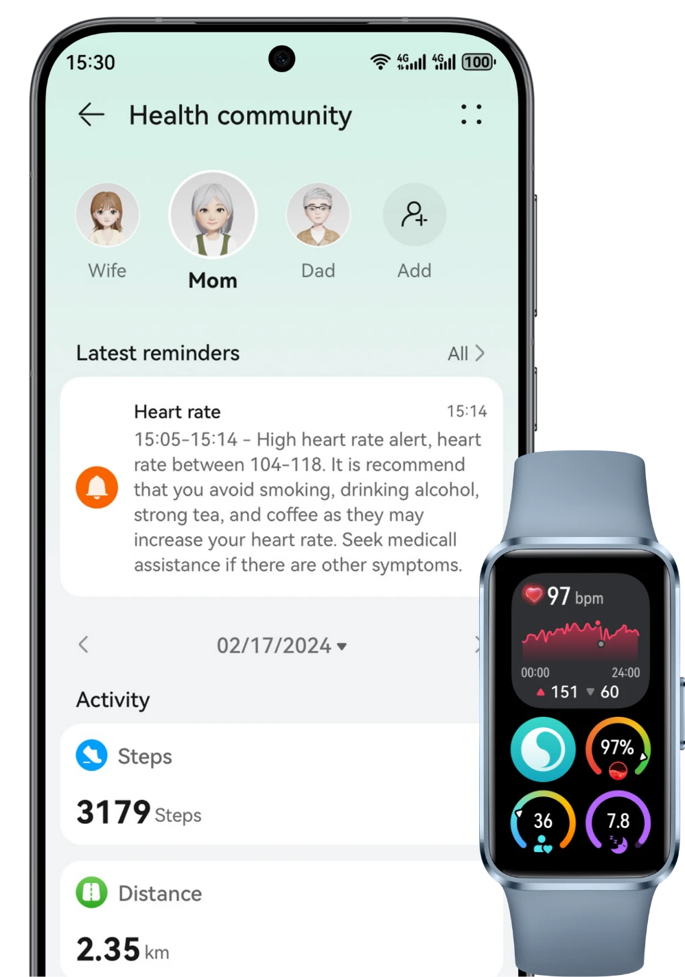 HUAWEI Band 10 Black aprašymas - Prekės nuotrauka