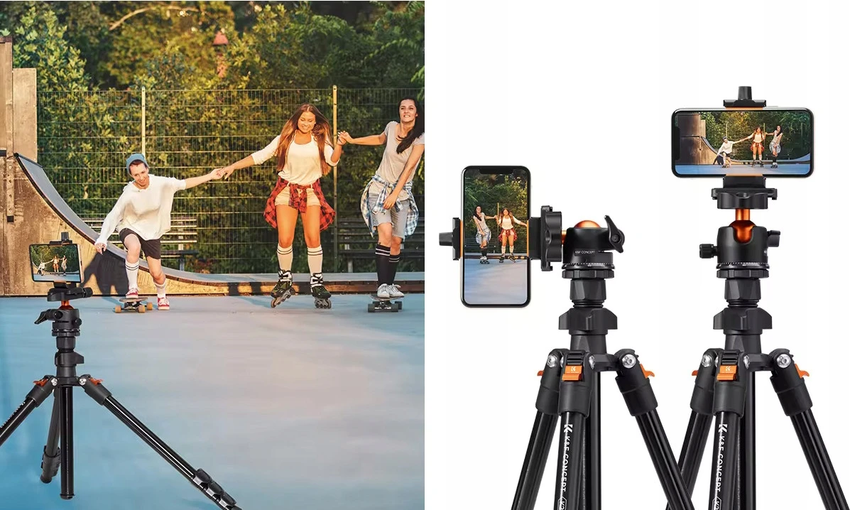 K&F Concept Fotoaparato trikojis su profesionalia 3D galvute, KF09.101V1 aprašymas - Prekės nuotrauka