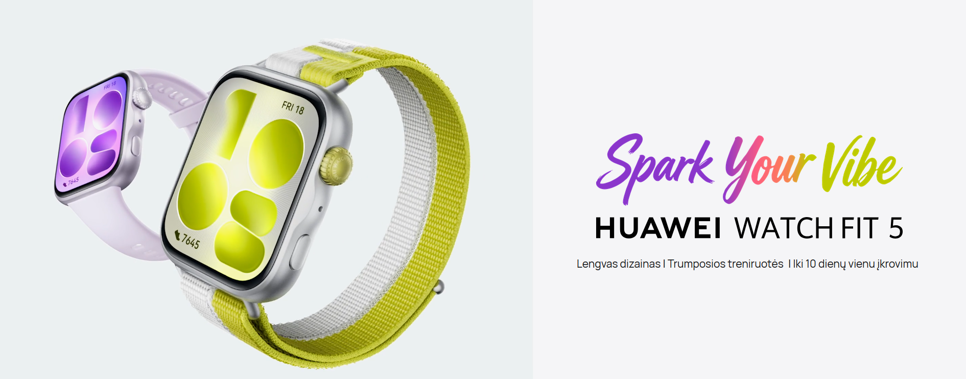 HUAWEI WATCH FIT 5 Black Fluoroelastomer Strap aprašymas - Prekės nuotrauka