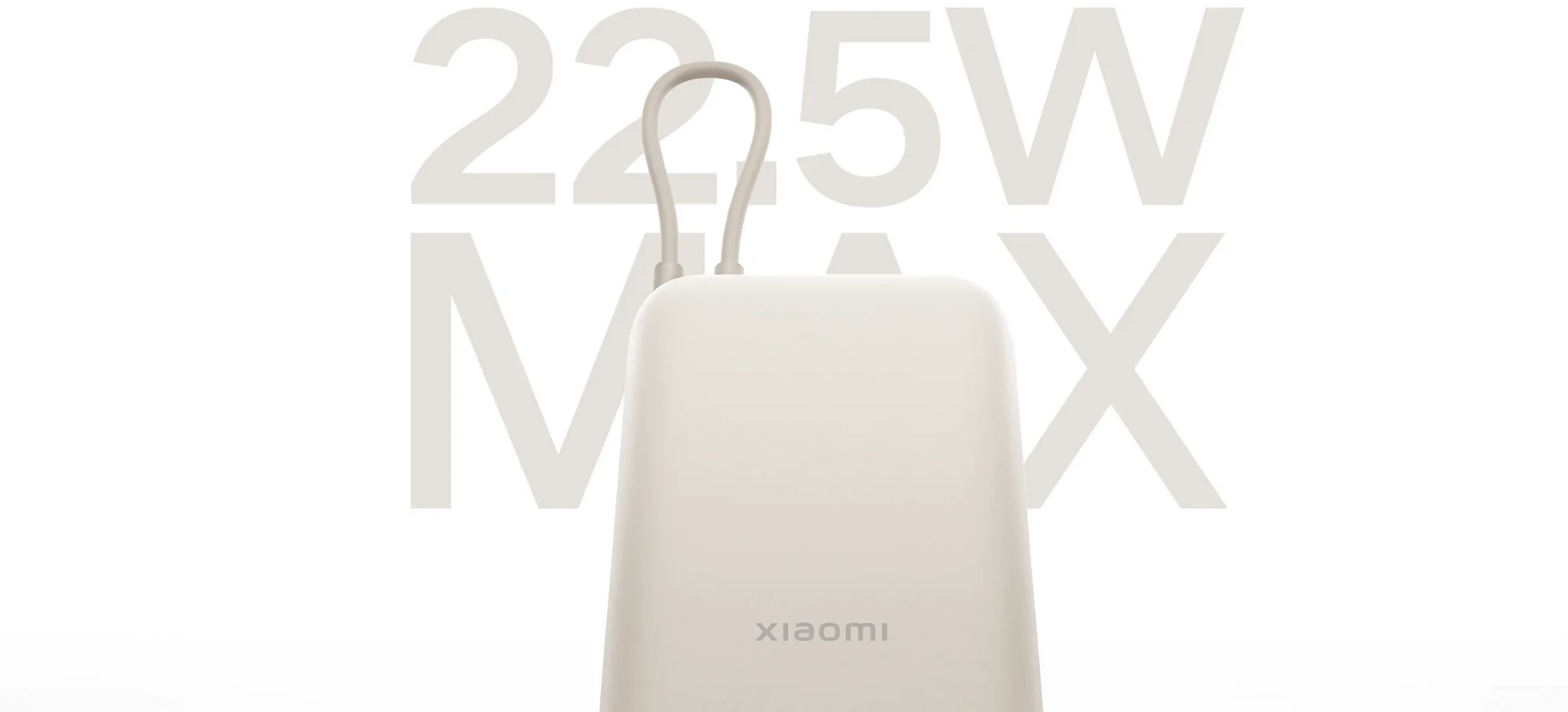 Išorinė baterija Xiaomi Power Bank 10000mAh (su integruotu kabeliu), kreminės spalvos aprašymas - Prekės nuotrauka