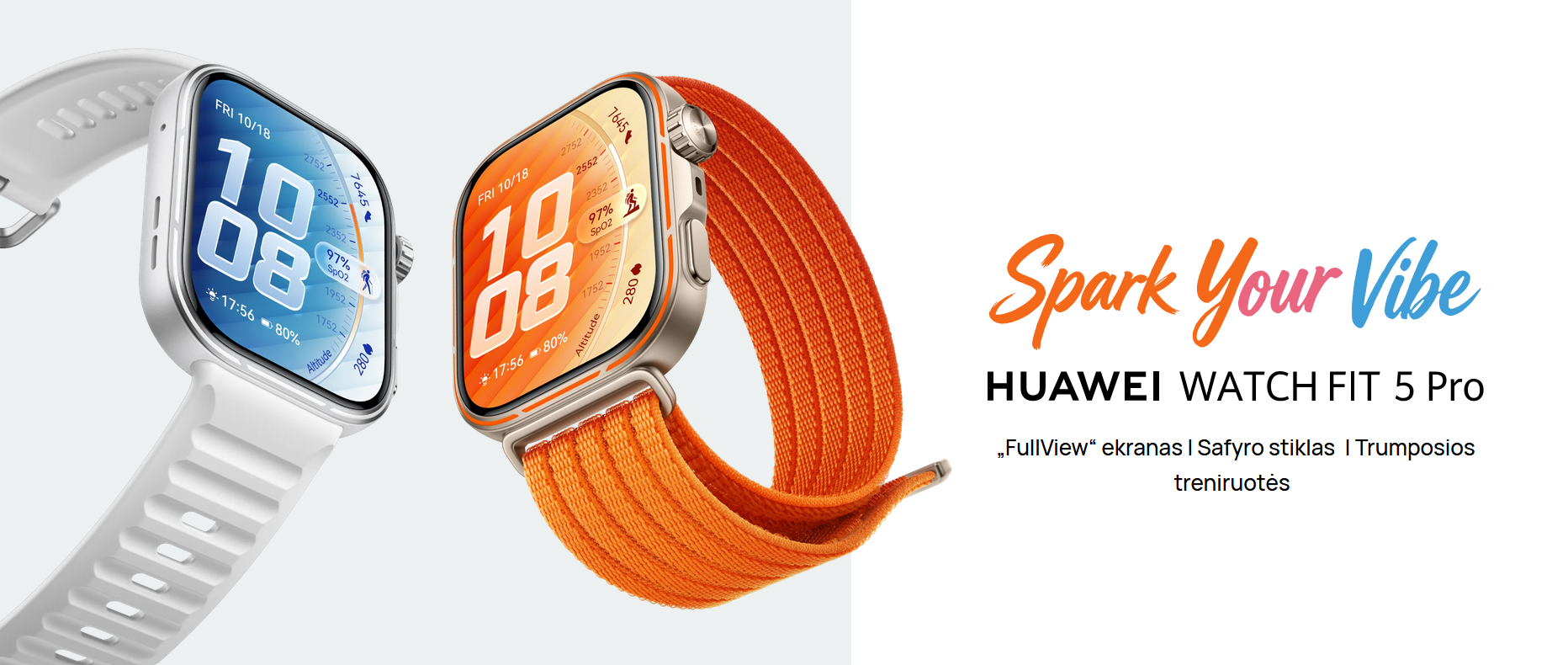 HUAWEI WATCH FIT 5 Pro White Fluoroelastomer Strap aprašymas - Prekės nuotrauka HUAWEI WATCH FIT 5 Pro White Fluoroelastomer Strap aprašymas - Prekės nuotrauka