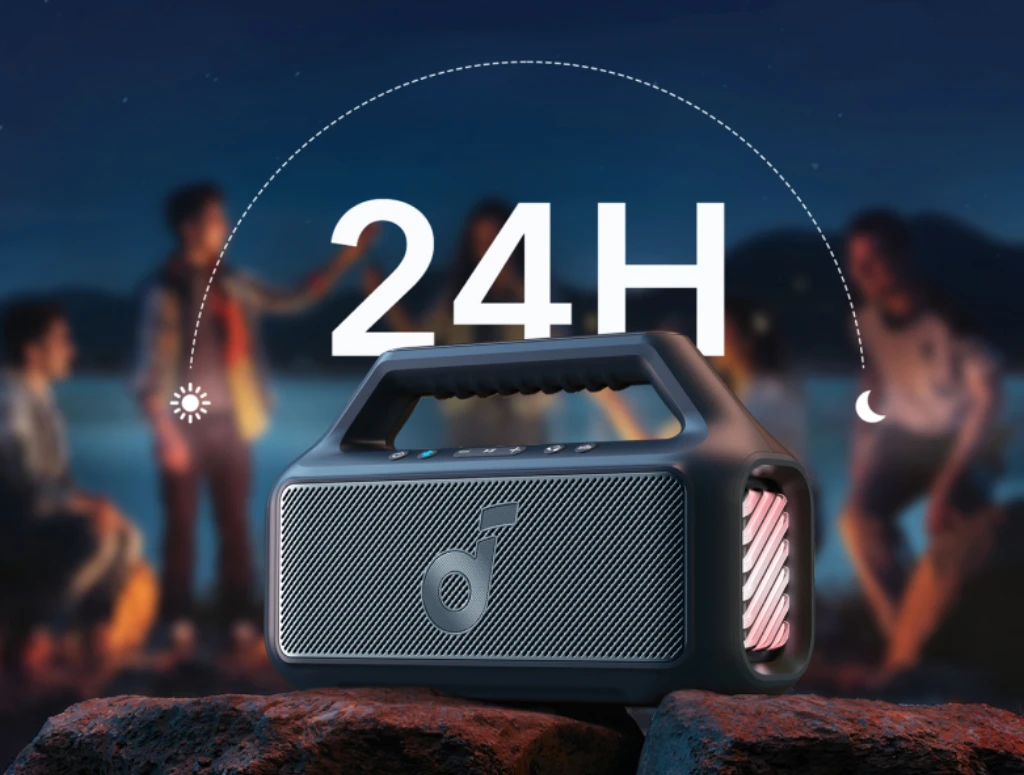 Soundcore Motion Boom 2 nešiojama kolonėlė, mėlynos spalvos aprašymas - Prekės nuotrauka