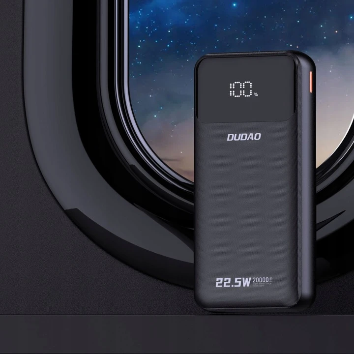 Išorinė baterija  Dudao K15Pro | 20000 mAh | 22.5 W PD | USB-C / USB-A | integruoti Lightning ir USB-C kabeliai aprašymas - Prekės nuotrauka