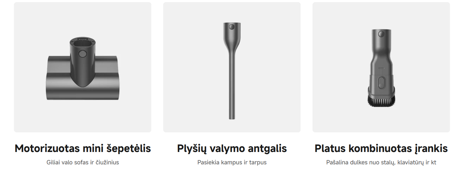MOVA S7 Ultra Akumuliatorinis dulkių siurblys, juodos spalvos aprašymas - Prekės nuotrauka