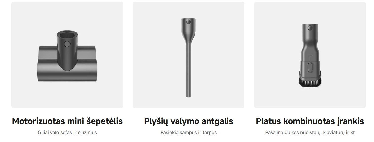 MOVA S7 Ultra Akumuliatorinis dulkių siurblys, juodos spalvos aprašymas - Prekės nuotrauka
