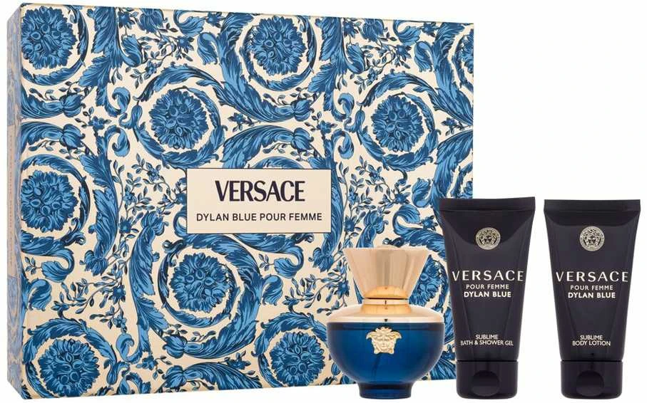 Kvepalų rinkinys moterims Versace Dylan Blue Pour Femme (EDP, 50 ml + kūno losjonas, 50 ml + dušo želė, 50 ml) aprašymas - Prekės nuotrauka