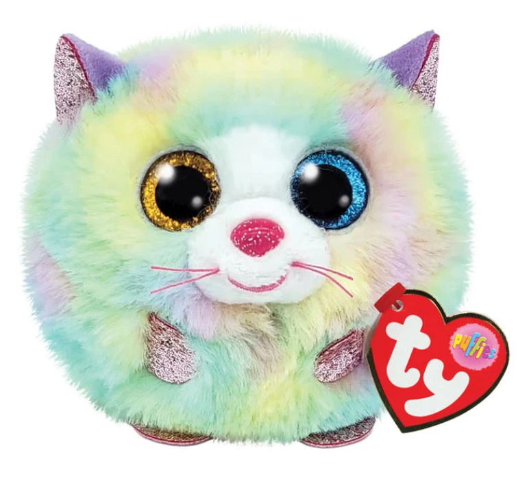 TY Beanie Balls Pliušinis žaislas - spalvotas katinas, 10 cm aprašymas - Prekės nuotrauka