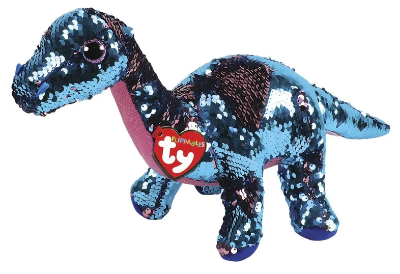 TY Pliušinis žaislas - blizgus dinozauras, 23 cm aprašymas - Prekės nuotrauka