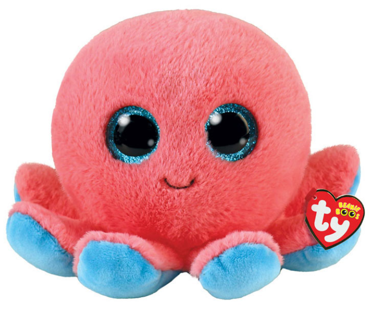 TY Pliušinis žaislas - rožinis aštuonkojis, 15 cm aprašymas - Prekės nuotrauka
