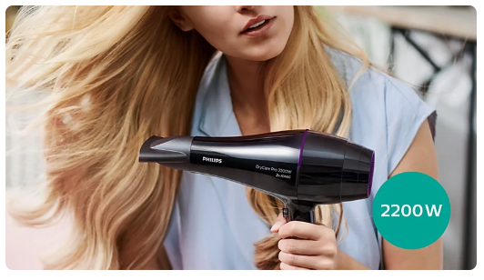 Plaukų džiovintuvas Philips DryCare „Pro“ BHD274/00, Juodos spalvos aprašymas - Prekės nuotrauka