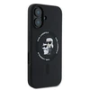 Apple iPhone 16 Plus Karl Lagerfeld Silicone Karl&Choupette Ring MagSafe (KLHMP16MSCMKCRHK) dėklas telefonui juodos spalvos