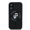 Apple iPhone 16 Plus Karl Lagerfeld Silicone Karl&Choupette Ring MagSafe (KLHMP16MSCMKCRHK) dėklas telefonui juodos spalvos