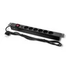 QOLTEC 53993 Apsauga nuo viršįtampių CB Qoltec skirta RACK 19 16A 1U PDU 6xSCHUKO 2m