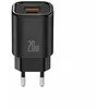 FONENG wall charger EU70 PD 20W 1xUSB-C + 1xUSB QC3.0 Juodas