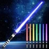 Cosplay lazerinis kardas 75 cm RGB – Metalinė rankena, 7 spalvos, garsas ir šviesos efektai