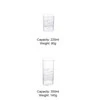 Kvadratinių stiklo puodelių / stiklinių komplektas 220 ml ir 350 ml