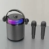Mikroskopas KITE Bevielė bluetooth nešiojama dviejų mikrofonų karaokė su garsiakalbiu (juoda)