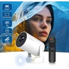 Portable Projektorius Pro+ Nešiojamas išmanus projektorius su Android 11, WiFi 6 ir 4K palaikymu namų kino patirčiai